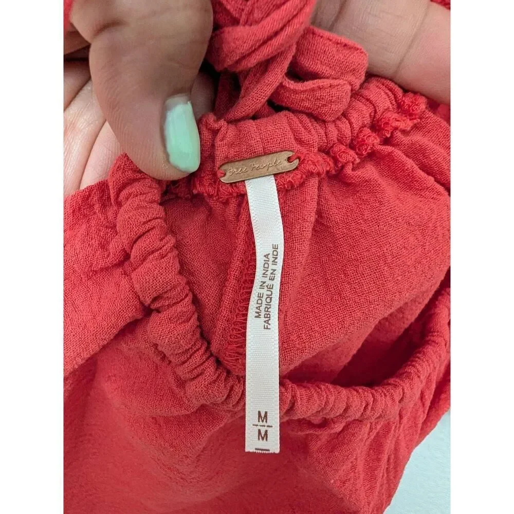 Free people Brandi Romper Smocked Balloon long sleeve open back - Picture 10 of 12